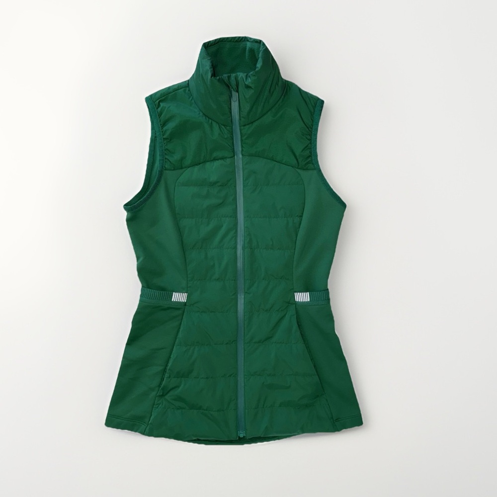 Lululemon everglade green goose down for it all zip up vest